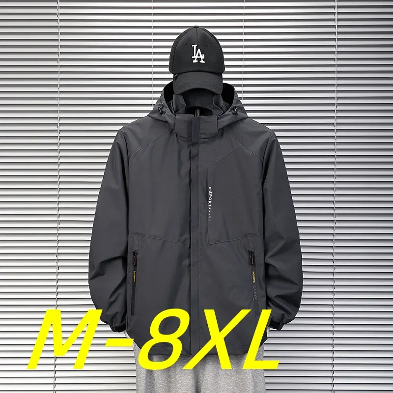 Veste coupe-vent grande taille pour homme, manteau surdimensionné, imperméable, chaud, style Streetwear, Hip Hop, Harajuku, collection hiver M-8XL