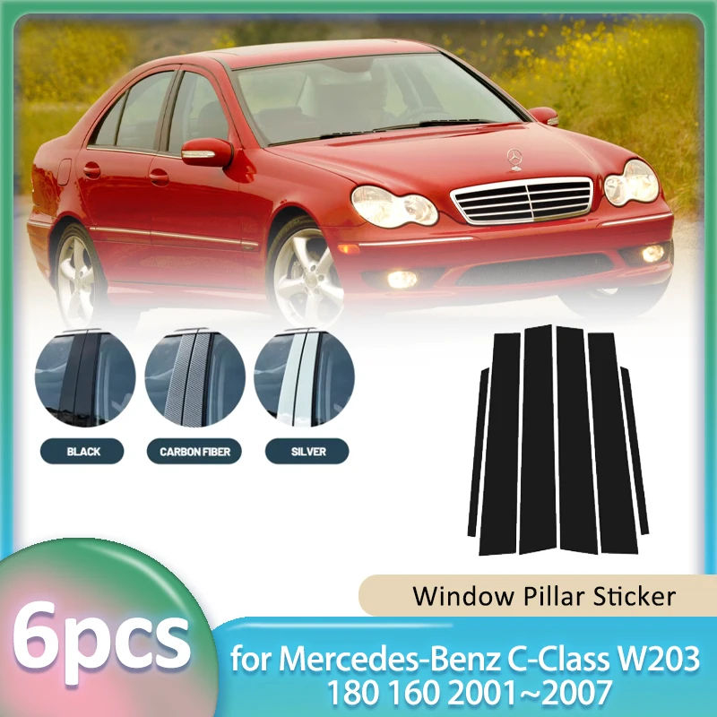 

Наклейка на окно для Mercedes-Benz C-Class W203 180 160 2001 ~ 2007 2002 2003 2004 2005 2006 Автомобильный ПК Материал B C Столб Крышка дверной наклейки Аксессуары