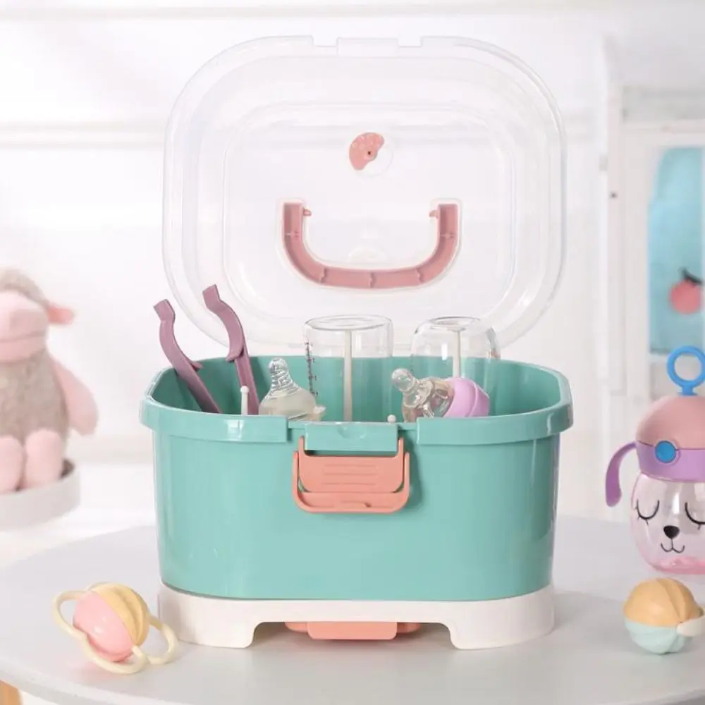 with-cover-baby-bottle-drying-rack-dustproof-with-stand-nursing-bottle-storage-box-detachable-samll-large-baby-bottle-organizer