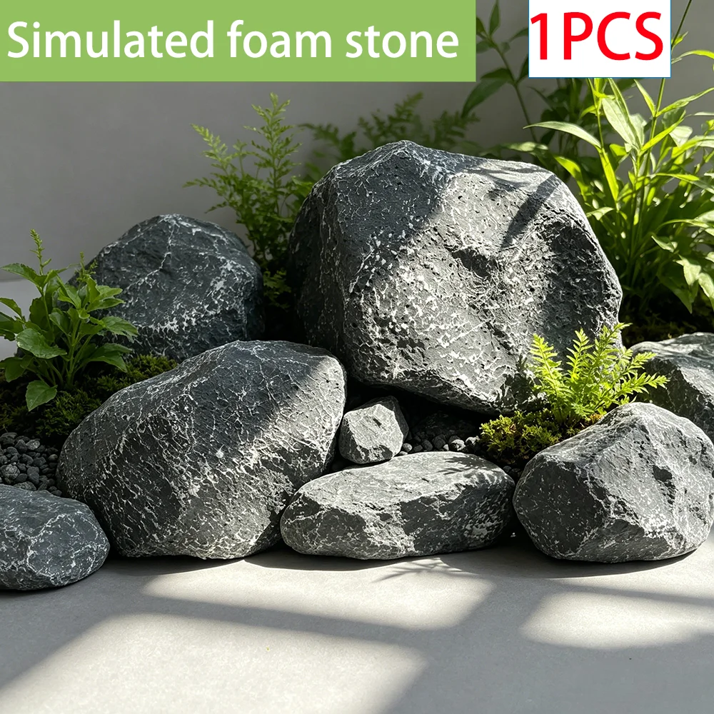 1 Pieza de Decoración de Pared de Imitación de Piedra de Espuma de PU Ligera, Adorno de Piedra Artificial para Decoración Interior y Exterior