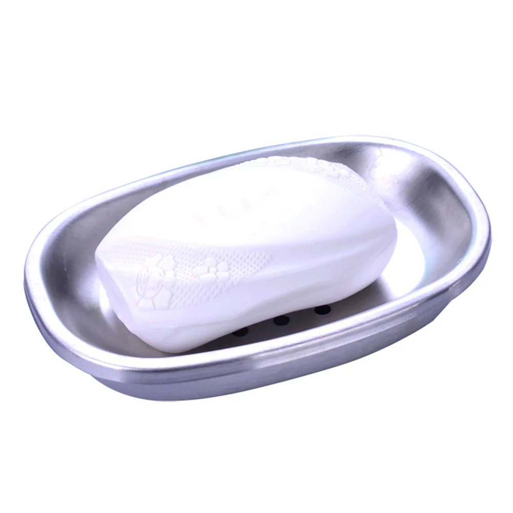 

Stainless Steel Double Layer Soap Box Hollow Out Drain Design Holder For Kitchen Bathroom Countertop Shower Use