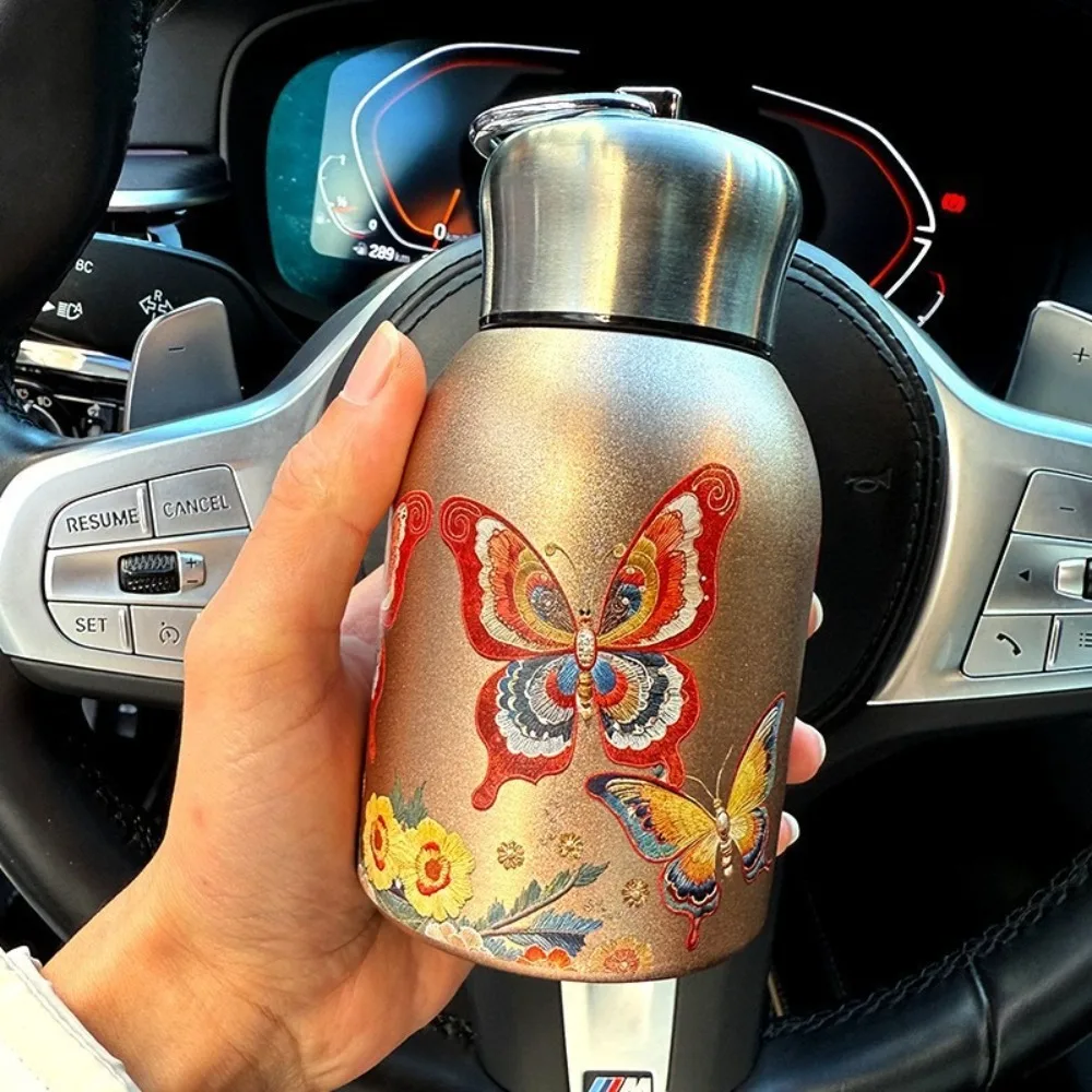 كوب جيب محمول، كوب معزول، خارجي مع حلقة رفع، كوب مفرغ مزدوج الطبقة، كوب معزول من الفولاذ المقاوم للصدأ