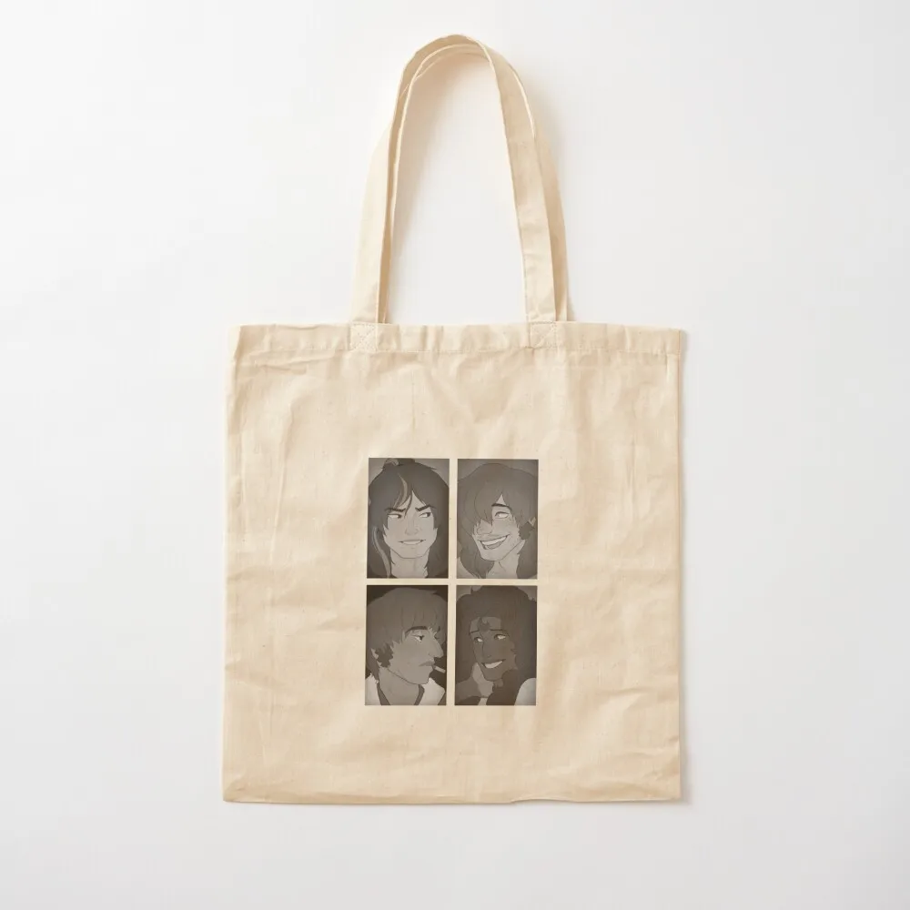 Black and White poly portraits Tote Bag eco bag folding tote bag men's shopper bags for women canvas shopping