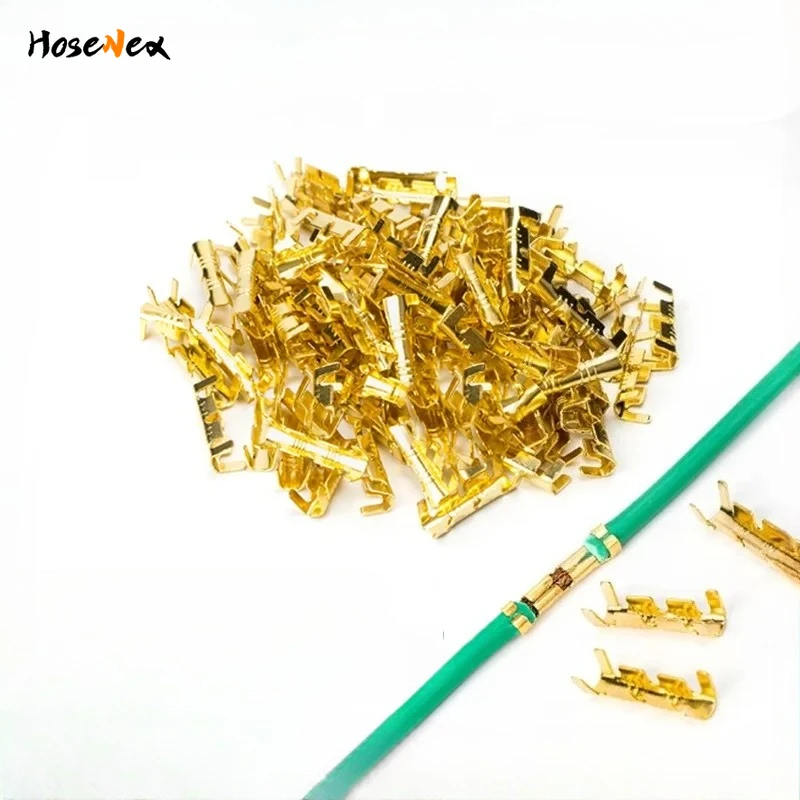 453 Series U-Shaped Spade Terminals 50-200 Pcs Cold Press Inserts Small Serrated Teeth for 0.3-1.5mm² Wire Terminals Electrical