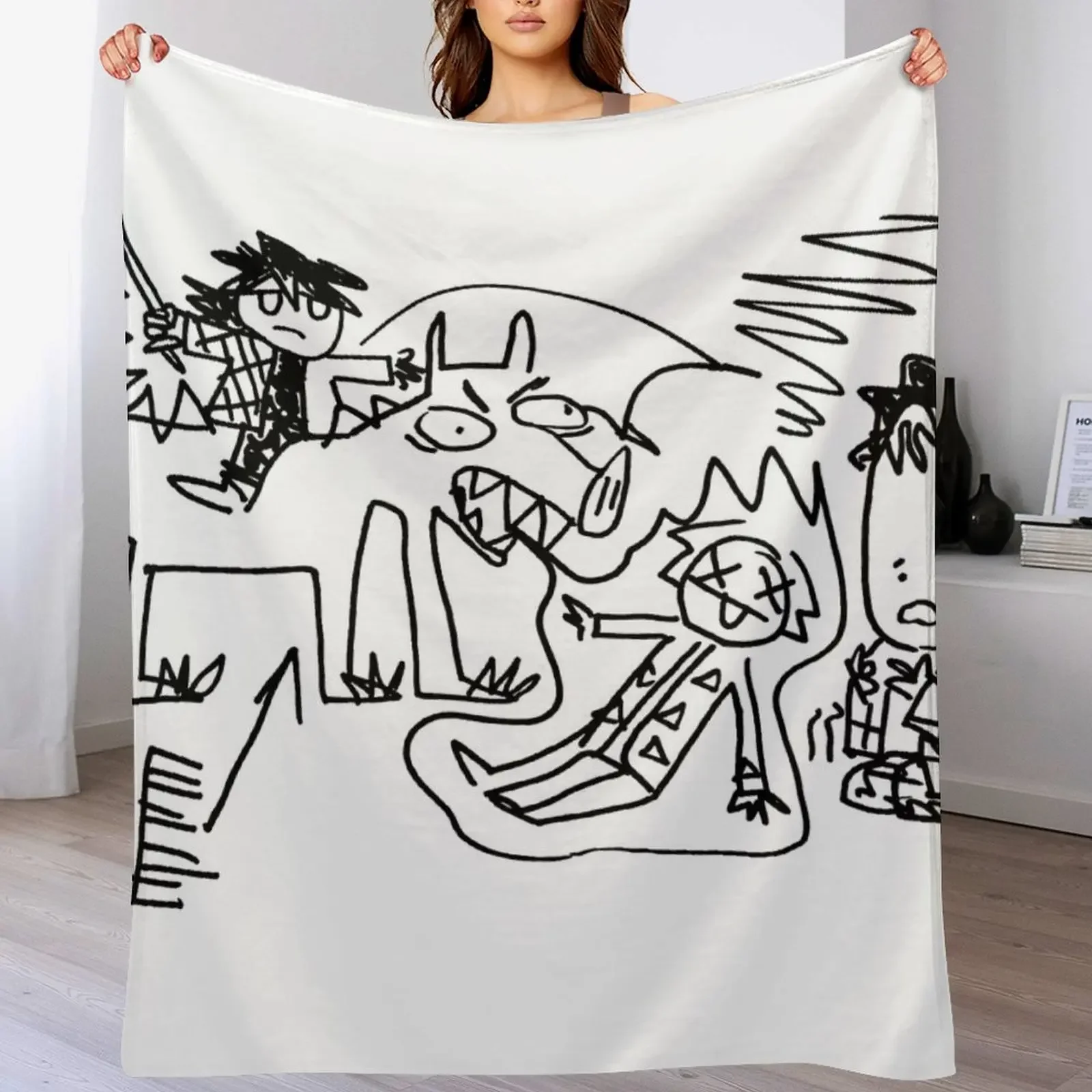 Inosuke's Masterpiece Throw Blanket Soft Sherpa Fleece Warm Blanket for Winter