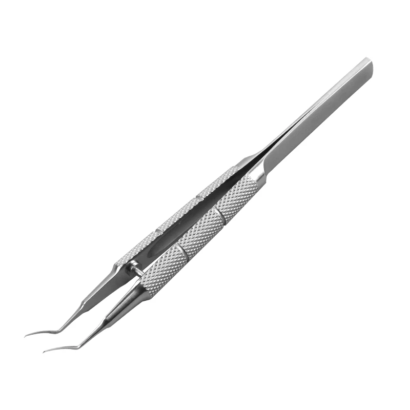 Tearing forceps for ophthalmic microsurgical instruments - Angled curved Haff shaped 1.8mm small incision