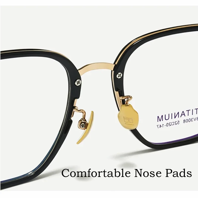 OLLYMURS Occhiali quadrati in titanio puro fMen Donna Occhiali ultraleggeri Comodi occhiali da vista ottici Cornice retrò TR90