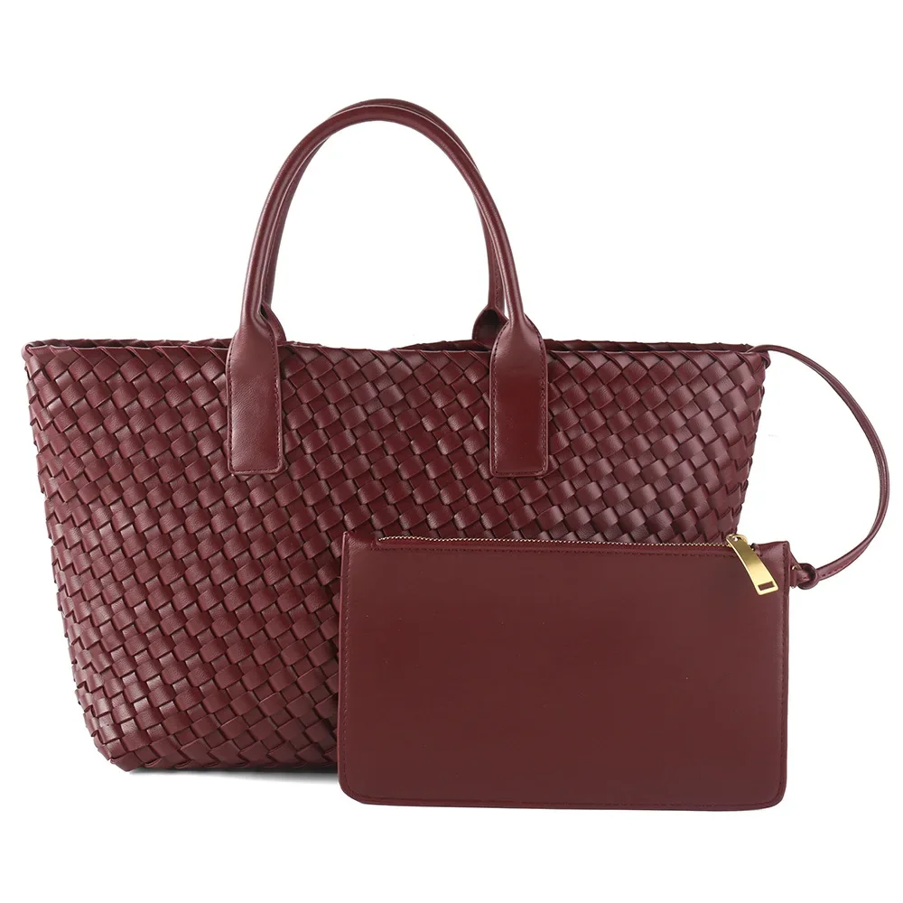 ZR DIARY Premium Woven Bag Women Simple Tote Bags Large Capacity Commuter Handbag for Female