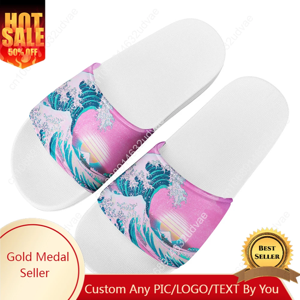 

The Great Wave off Kanagawa Slippers Home Bathroom Sandals Water Shoes Men Women Teenagers Poor Sandal Customized Summer Slipper