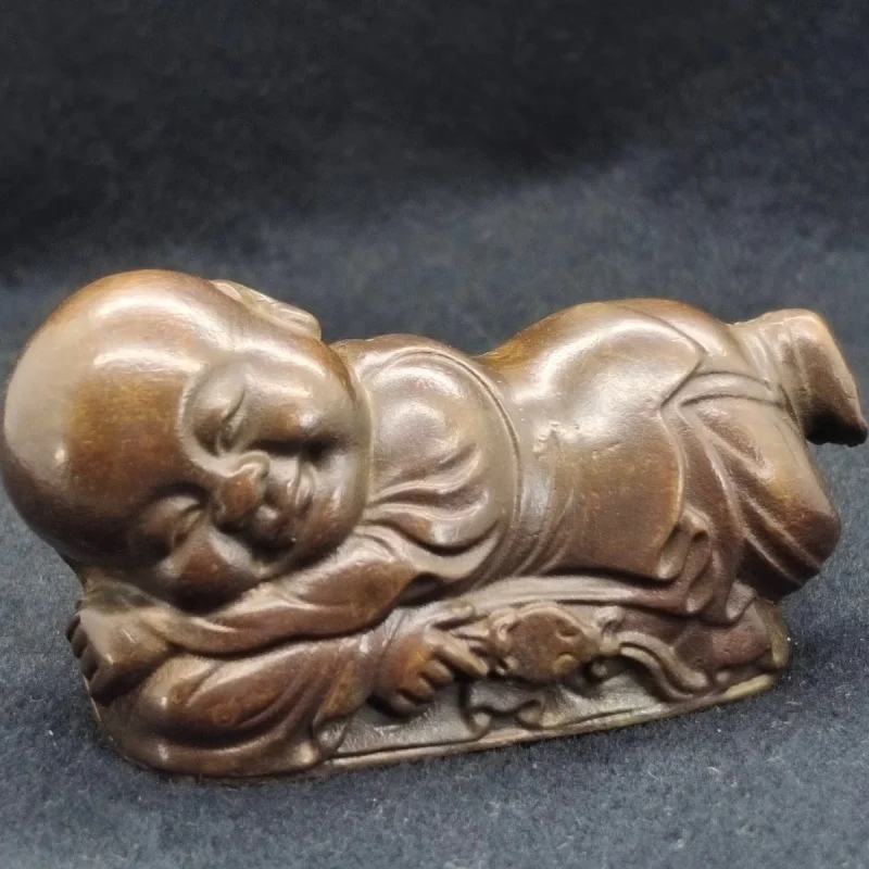 

Auspicious Ruyi Child Pillow Tea Ceremony Tea Pet Tea Art Ornament Desktop Decoration Viewing Plaything Imitation Bronze Craft