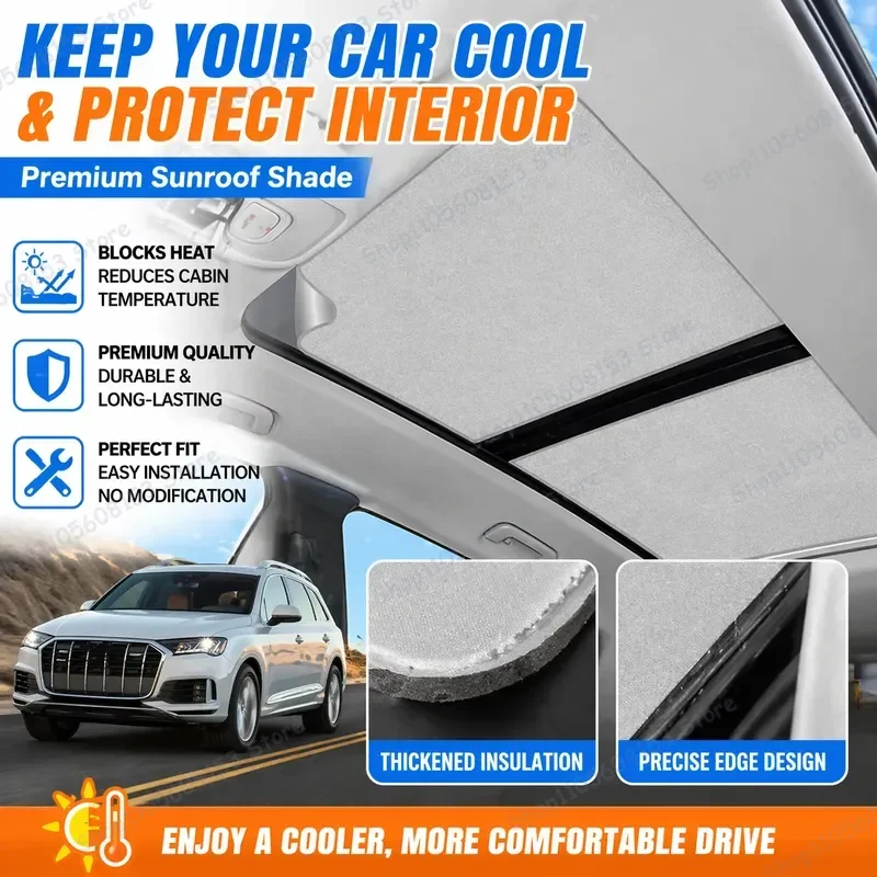 For Audi Q7 4M 2016–2024 Electrostatic Sunroof Shade Roof Sunshade Skylight Cover UV Protection Heat Reduction Auto Accessory
