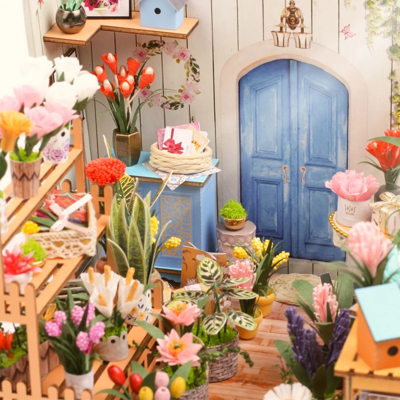 Kits de construcción ensamblados de jardín de Kathy 3D creativo, modelo con luces, rompecabezas de madera, decoración de escritorio, juguetes, regalos para niños y niñas