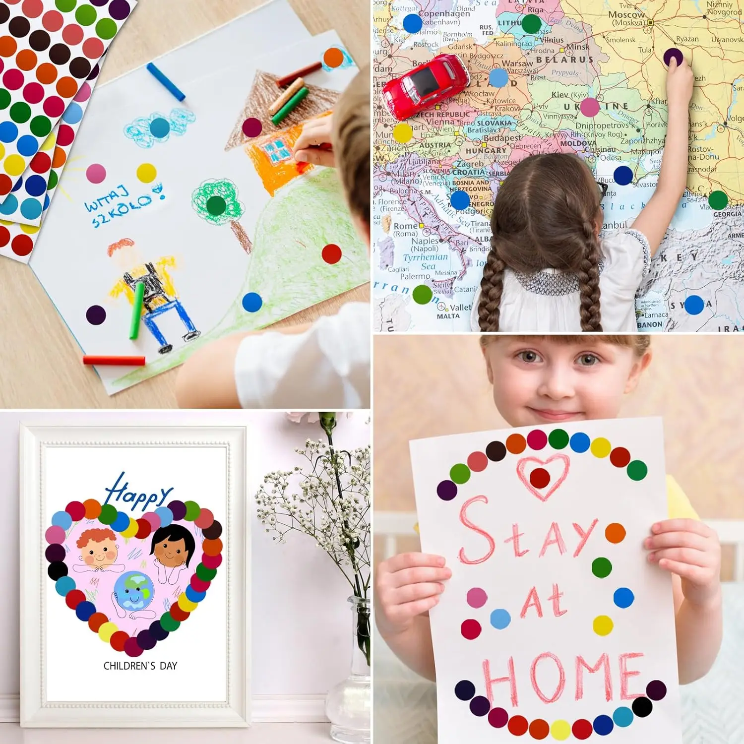 700-1400 PCS Colored Dot Stickers Round Color Coding Labels Circle Dots Labels Price Stickers Polka Circle Dot Stickers Label image 6