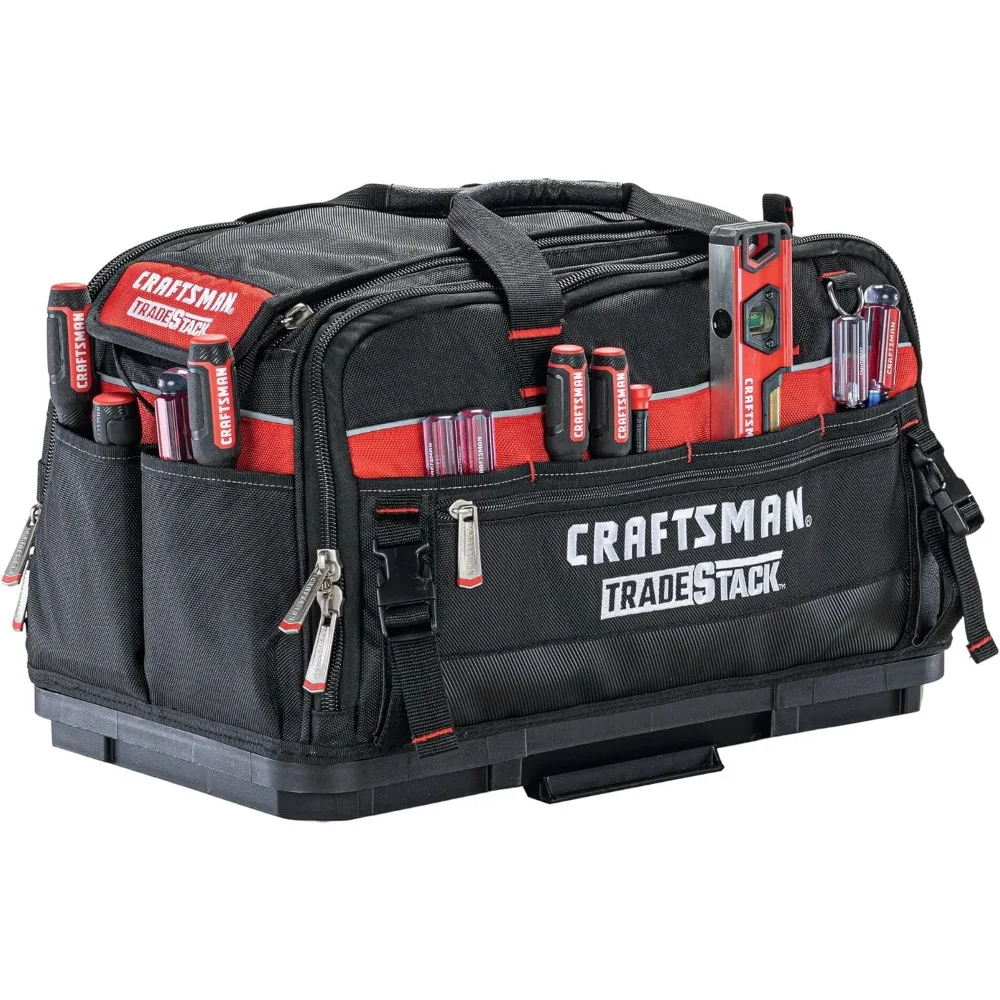 CRAFTSMAN 22,5 Tradestack Werkzeugtasche, strapazierfähiges Polyester mit schwarzem und rotem Design