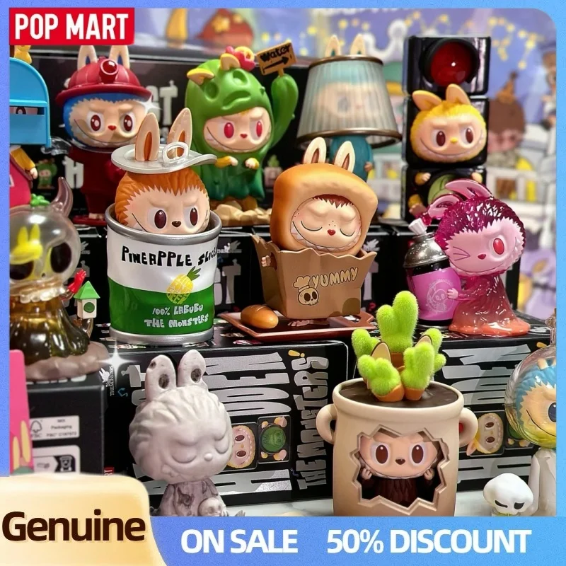 Pop Mart Labubu los monstruos casi ocultos serie caja ciega Anime figura de acción Caixa sorpresa caja misteriosa muñecas juguetes niños regalo
