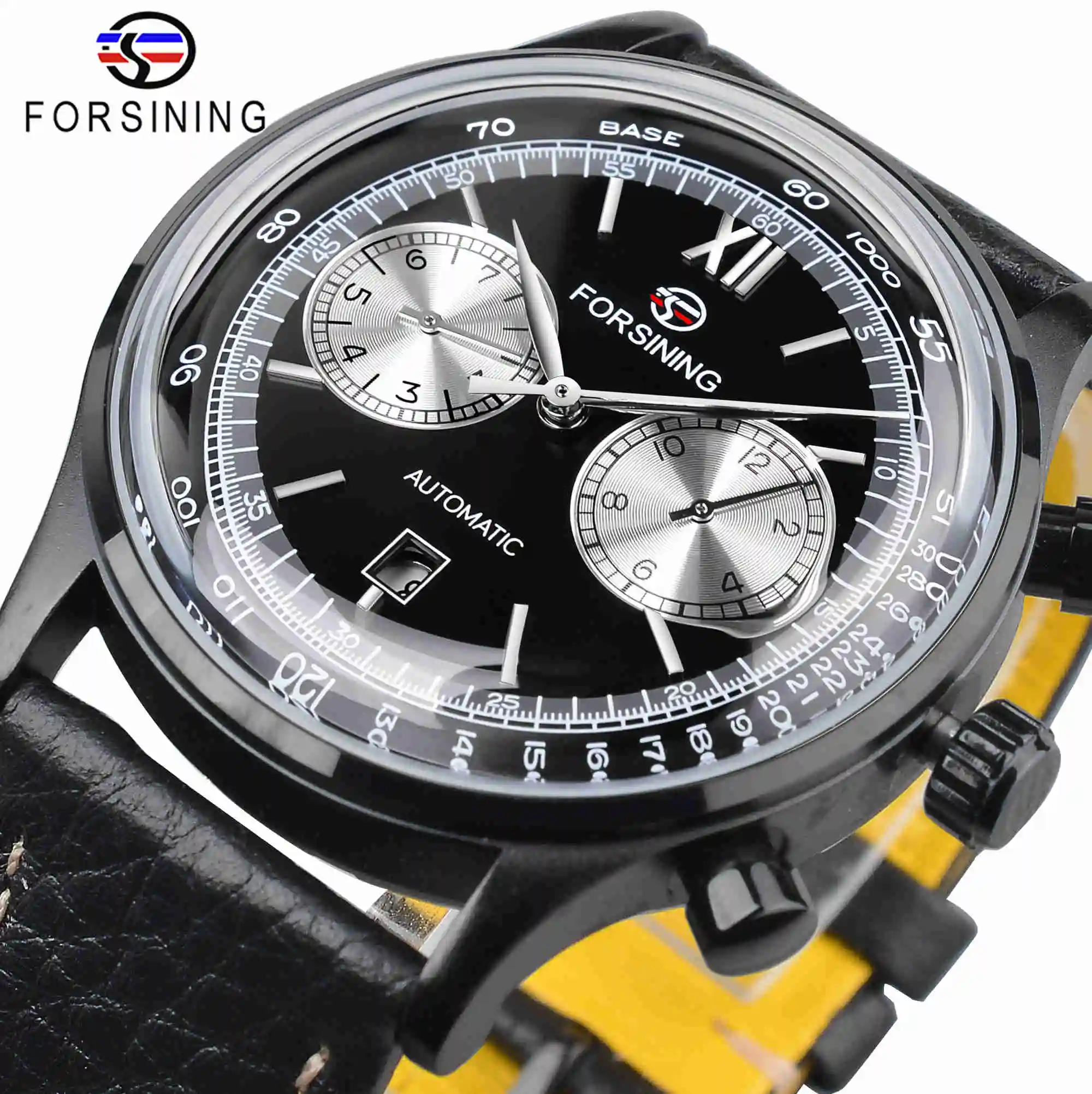 

Fashion Forsining Top Brand Golden Case Luxury Casual Design Genuine Leather Multifunctional Man Gift Automatic Mechanical Watch