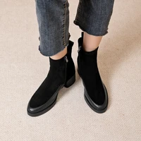 AIYUQI 2026 New Women's Short boots Genuine Leather Chunky Heel High Heel Boots female Large Size Pointed Toe Women Ankle Boots - Image 4