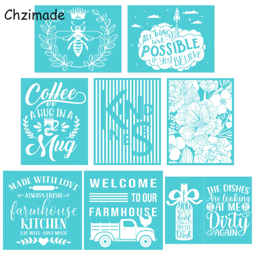 

Chzimade Flower Farm Life Self-Adhesive Silk Screen Printing Stencil Mesh Transfers for T-Shirts Pillows Diy Handmade Crafts