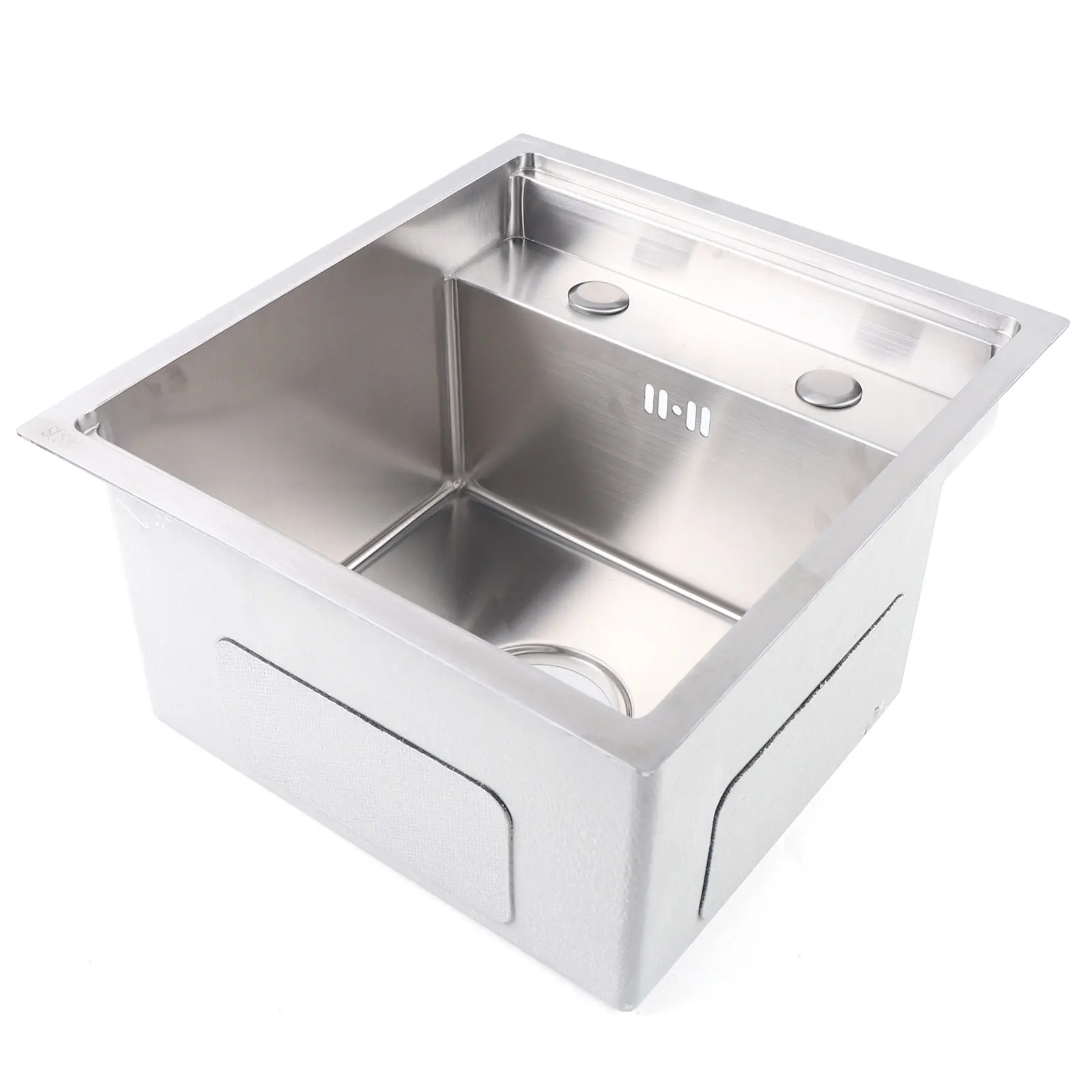 Évier de cuisine en acier inoxydable de petite taille avec robinet pliant