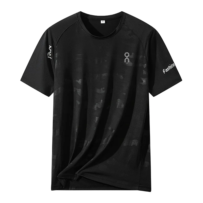 Men's Casual ort Sve T-irt Running Training Outdoor Leisure Sport Moisture ng Qui Dry Breathable Hanfu Top