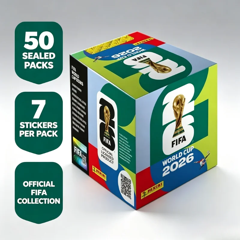 Panini FIFA World Cup 2026 Official Sticker Box, Sealed Hobby Box Collectible Soccer Stickers for Album Collection, Football Fan