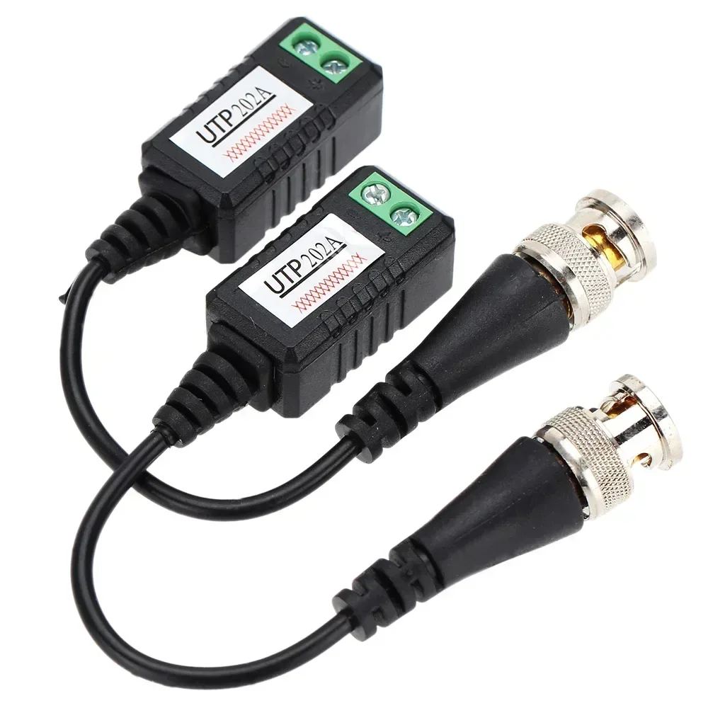 2Pcs 202A Passive Transceiver Video Balun Connector UTP BNC Cat5 for CCTV camera For 2MP 3MP 4MP 5MP For HD IP Camera