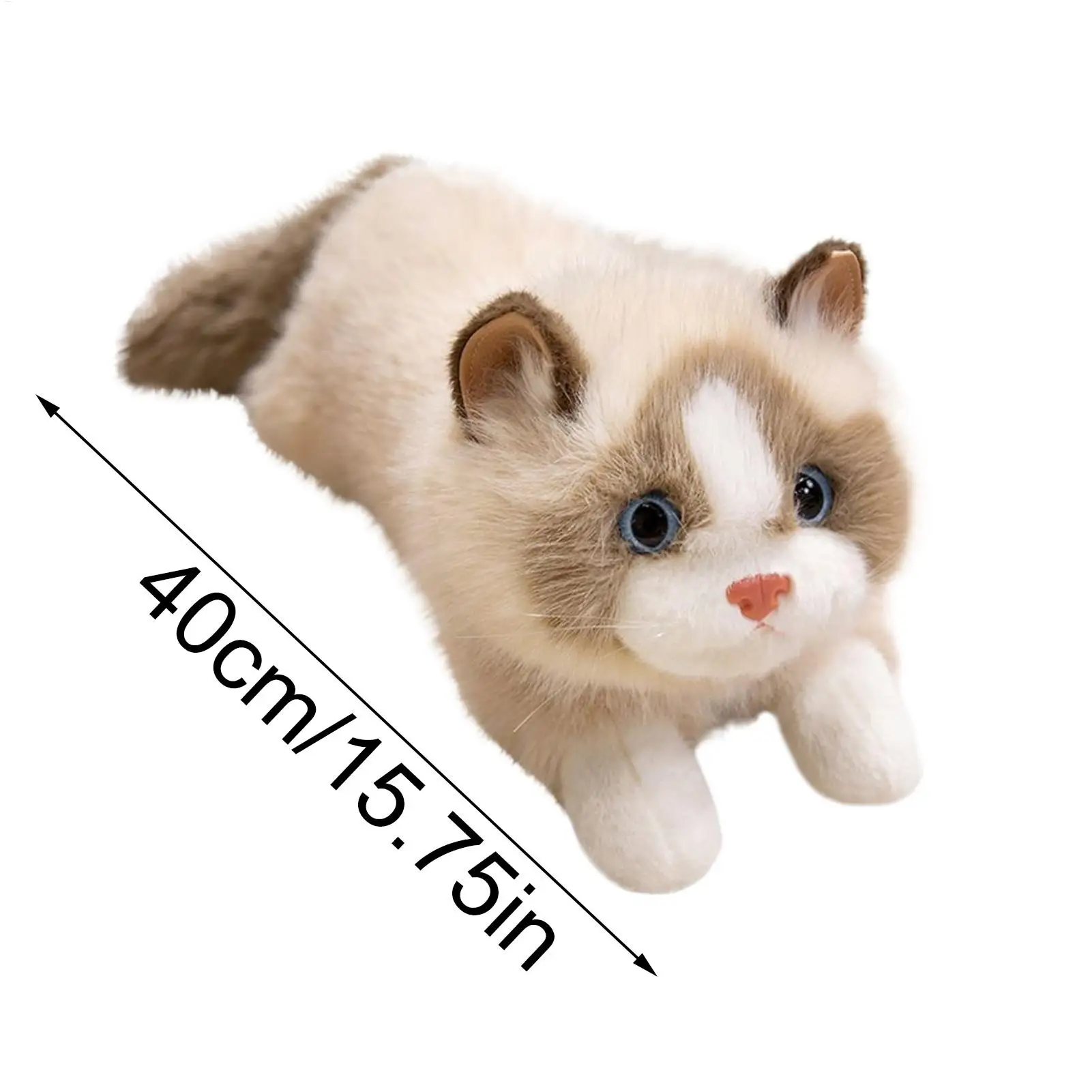 かわいい猫のぬいぐるみ、リアルな猫のぬいぐるみ、柔らかい人形、音声付きインタラクティブトイ、子供部屋の装飾に