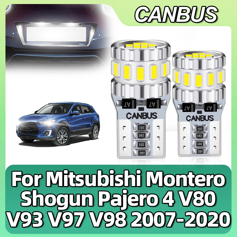 W5W T10 LED CANBUS lampu pelat lisensi penanda sisi Interior mobil untuk Mitsubishi Montero Shogun Pajero 4 V80 V93 V97 V98 2007-2020