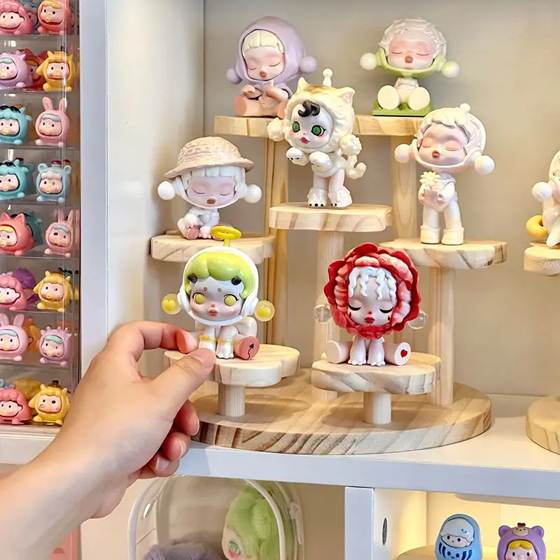 Display Racks Storage Wooden Hand-me-down Shelves Stand Toys Ornaments Display Ladder Home Decoration Jewelry Storage Holders