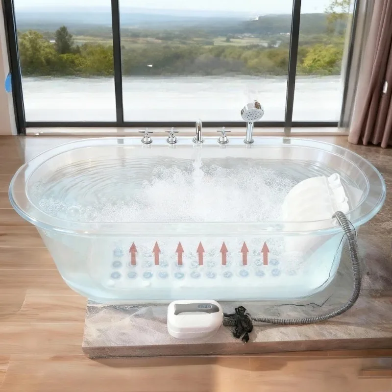 The latest bubble massage bath mat is colorful, silent SPA spa machine with light, remote control 6-speed adjustable bubbles