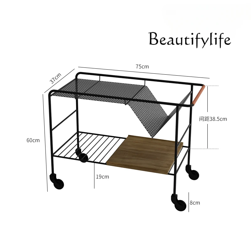 

small coffee tables on the sofa can be moved, modern simple cart, medieval stainless steel living room, advanced corner table