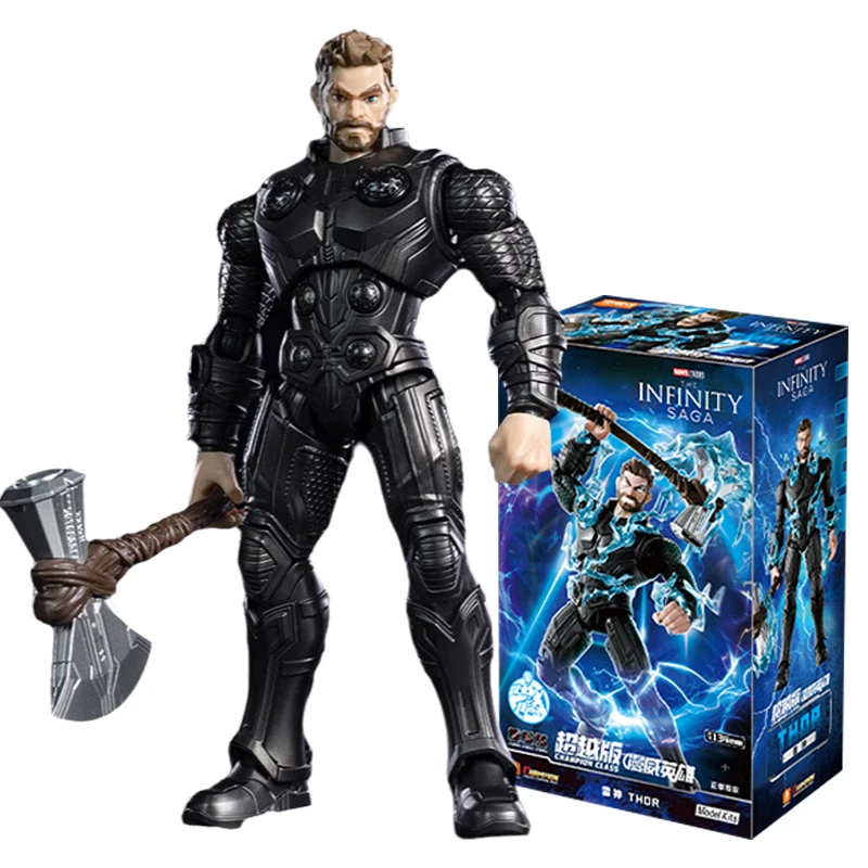 雷神組立玩具オリジナルアベンジャーズ 13.4 センチメートルアクションフィギュアトールモデル置物組み立ておもちゃ大人のコレクタブルおもちゃ