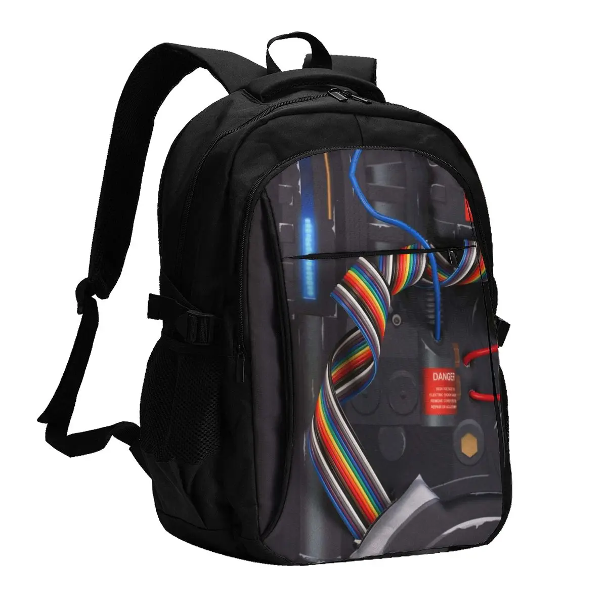 

Mechanical Punk Simple backpack with large capacity for business computers USB backpack