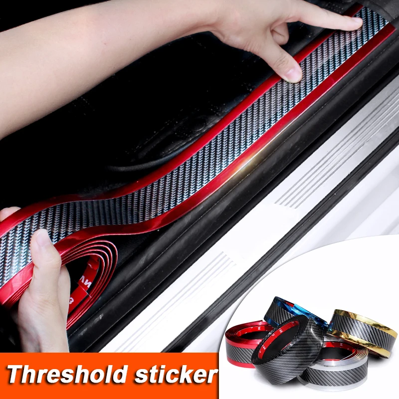 

1M Carbon Fiber Car Anti Scratch Sticker Car Sill Strip Stickers For Automobiles Bumper Scuff Protection Strip Auto Accessories