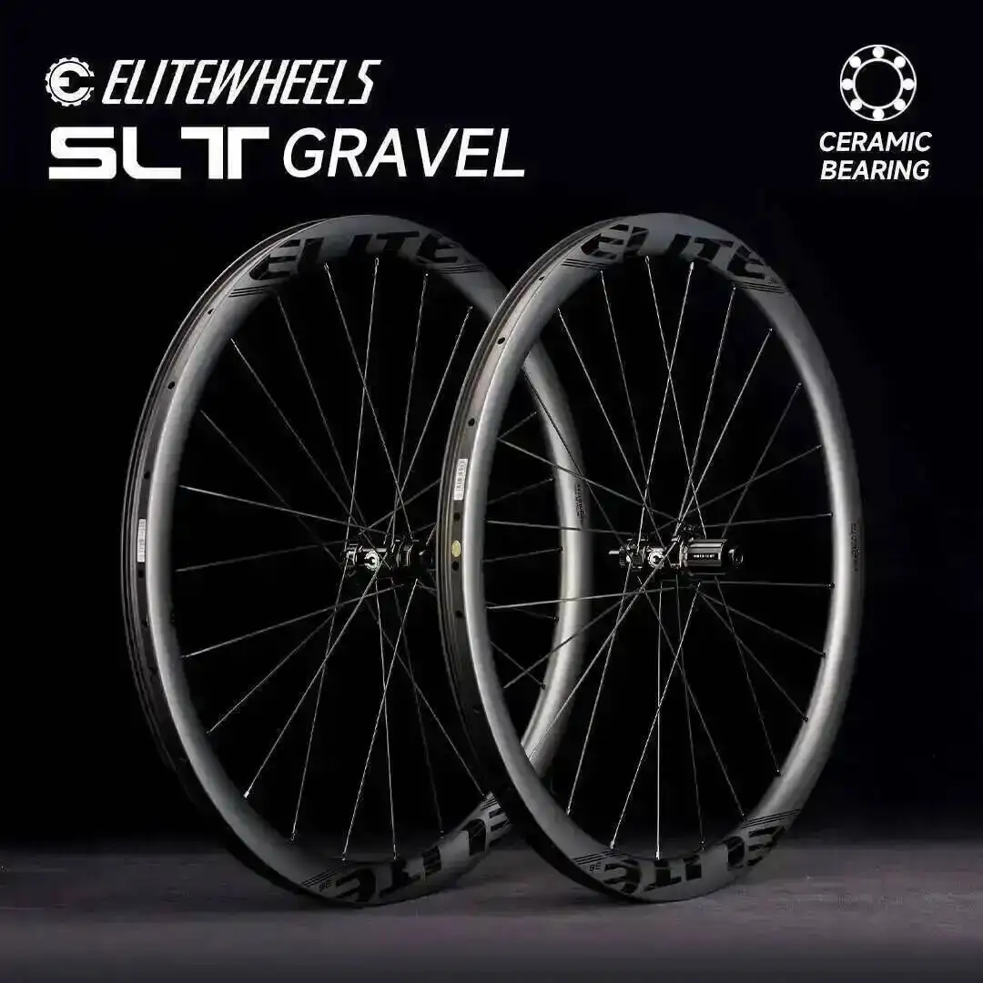 

ELITEWHEELS 700C SLT GRAVEL Карбоновая колесная пара Керамический подшипник Дисковый тормоз Колеса для велокросса Центральный замок shiman0 XDR Ступица 35x32 мм Обод