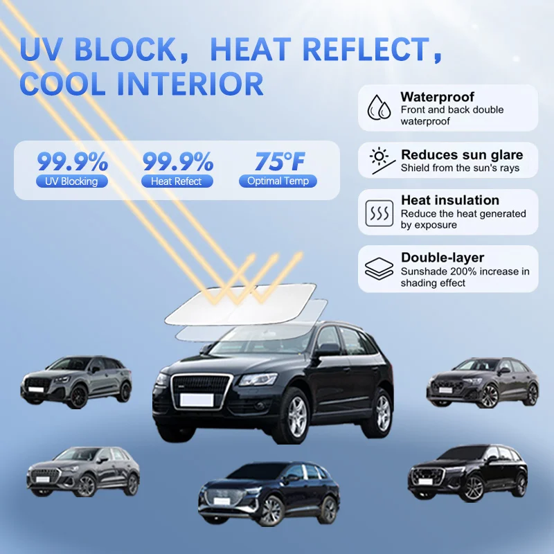 

Car Windshield Sun Shade For Audi S line Q2 Q3 Q4 Q5 Q7 Q8 Sunshade Sun Visor Protector Blocks UV Rays Summer Car Accessories