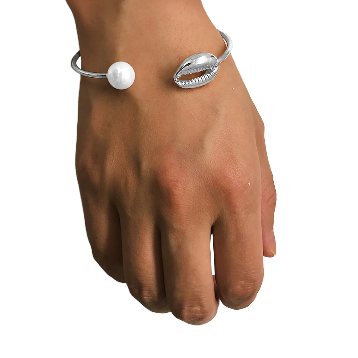 

Shell Bracelet Alloy Bead Copper Durable Lightweight Fashionable Simple Gift Bracelet for Lover Friend Family Daily