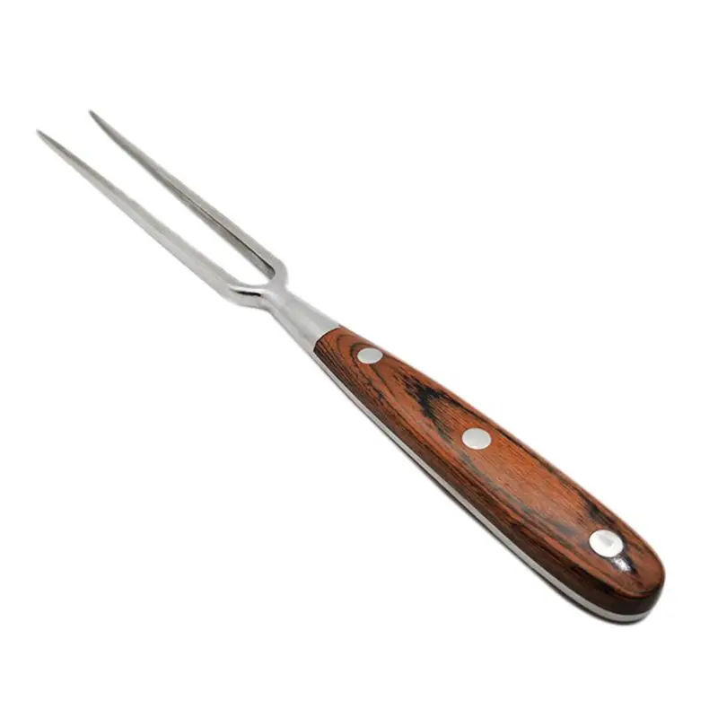 

Stainless Steel Portable Outdoor Barbecue Tool Wooden Handle Barbecue Fork Food Fork Meat Fork Wooden Handle Bbq Fork