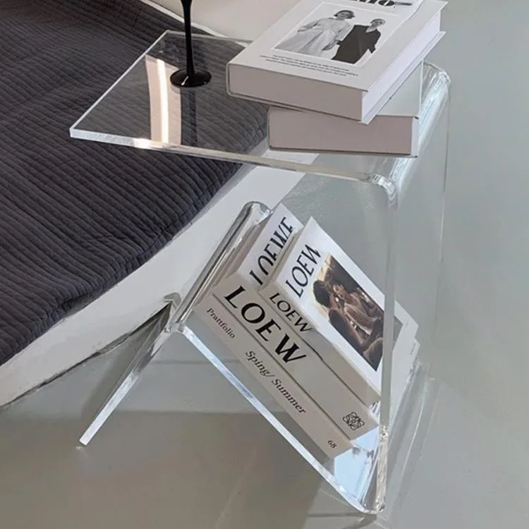 

Transparent Acrylic Double - Layer Shelf | Living Room & Balcony Storage, Home & Garden - Style Magazine & Book Display Rack