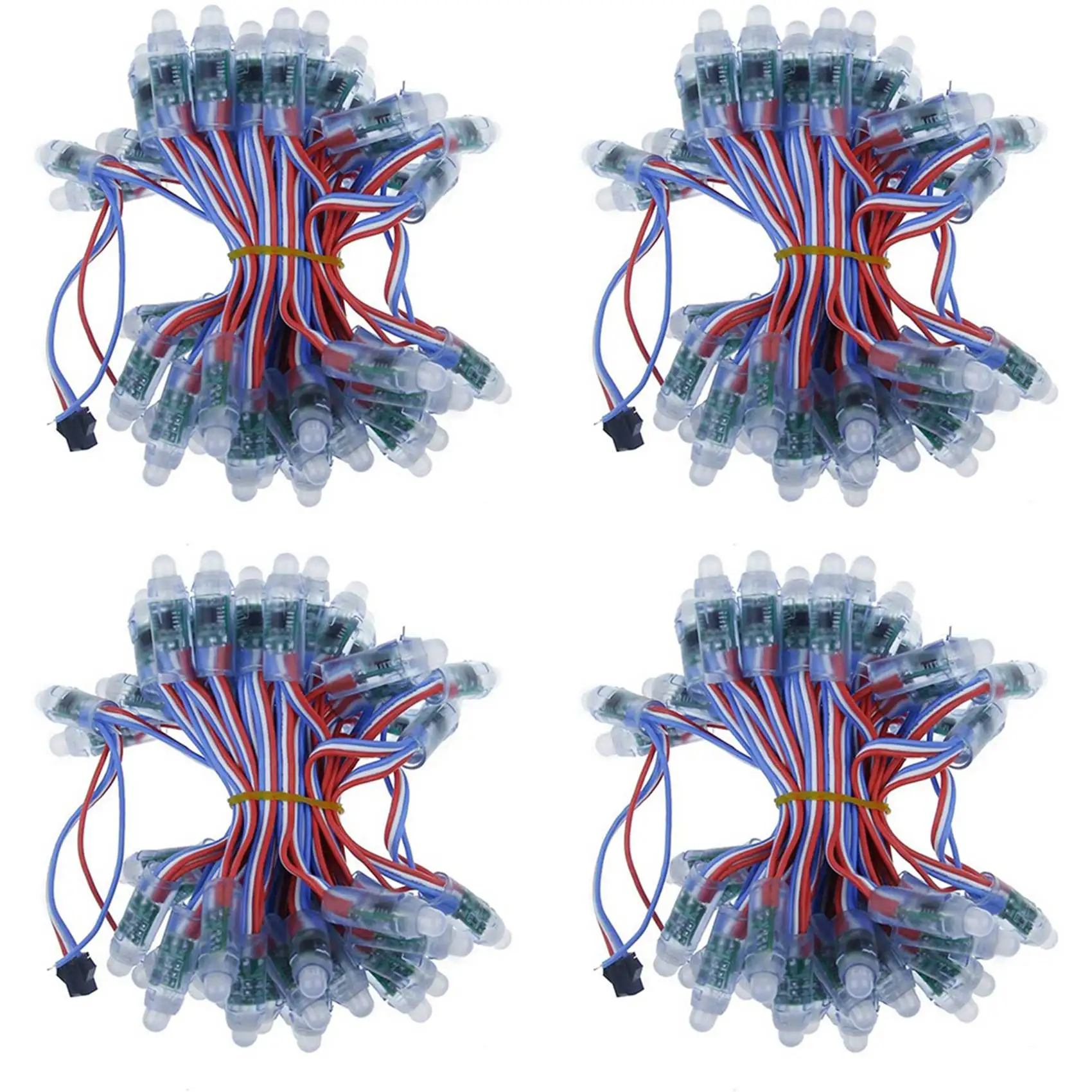 

ABMR-200Pcs 4M/6.5Meter DC5V WS2811 Full Color LED Pixel Light Module 12Mm 15Cm Wires IP68 Waterproof RGB Digital LED Strings