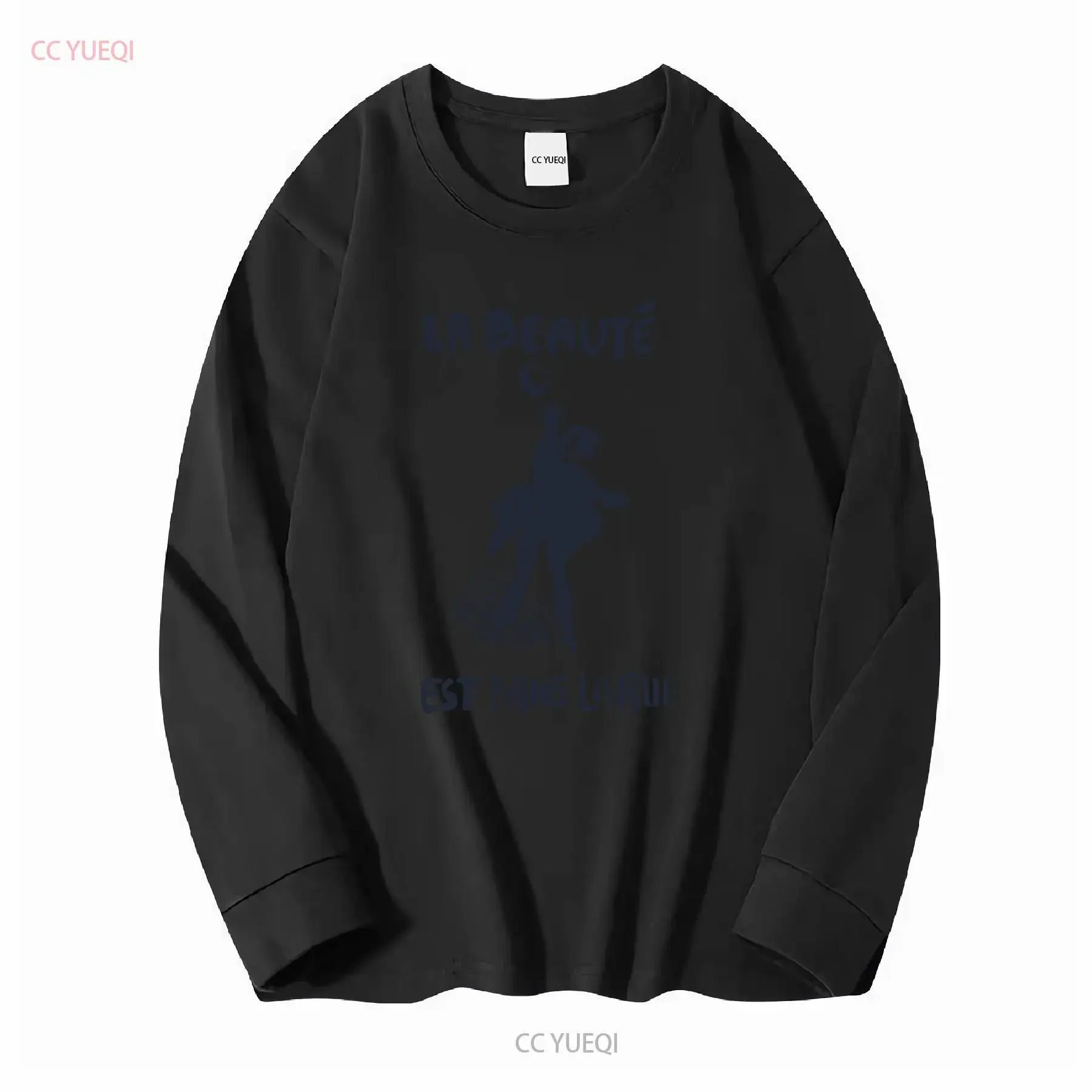 تي شيرت La Beauté Est Dans Rue تي شيرت ريترو باريس فرنسا 1968 ملصق احتجاج جديد 026 عتيق مغسول قليلاً موضة للجنسين ممتد