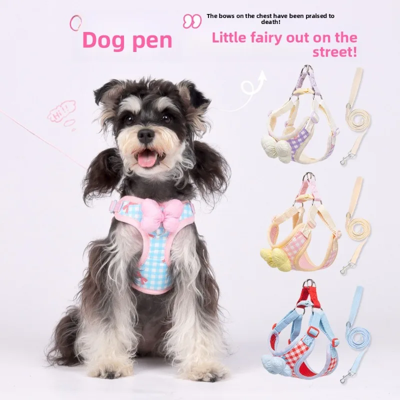 

The New Dog Chest Strap with A Bow Is Designed To Prevent The Dog From Breaking Free From The Leash