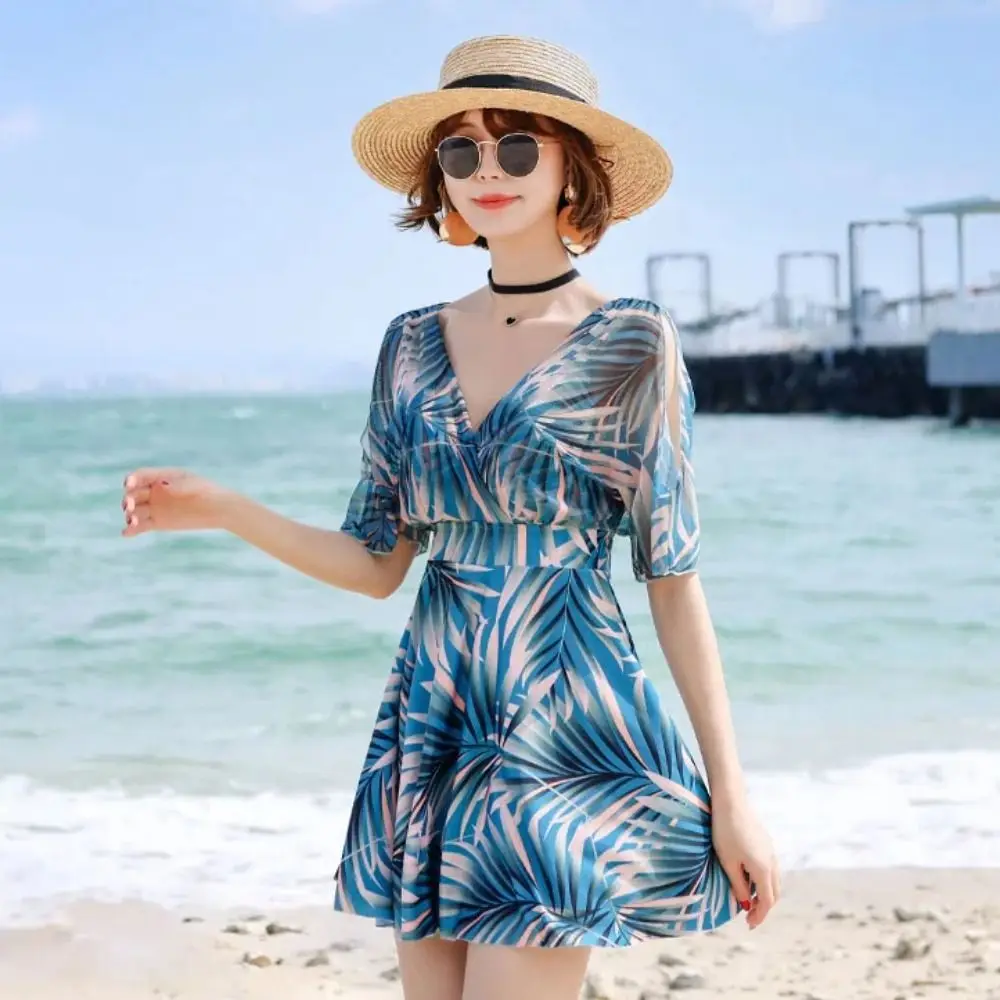 Slimming Design Women's Swimsuit Strapless Plus Size Korean Style Bikini High-End Feel Floral Thermal Spring Swimsuit