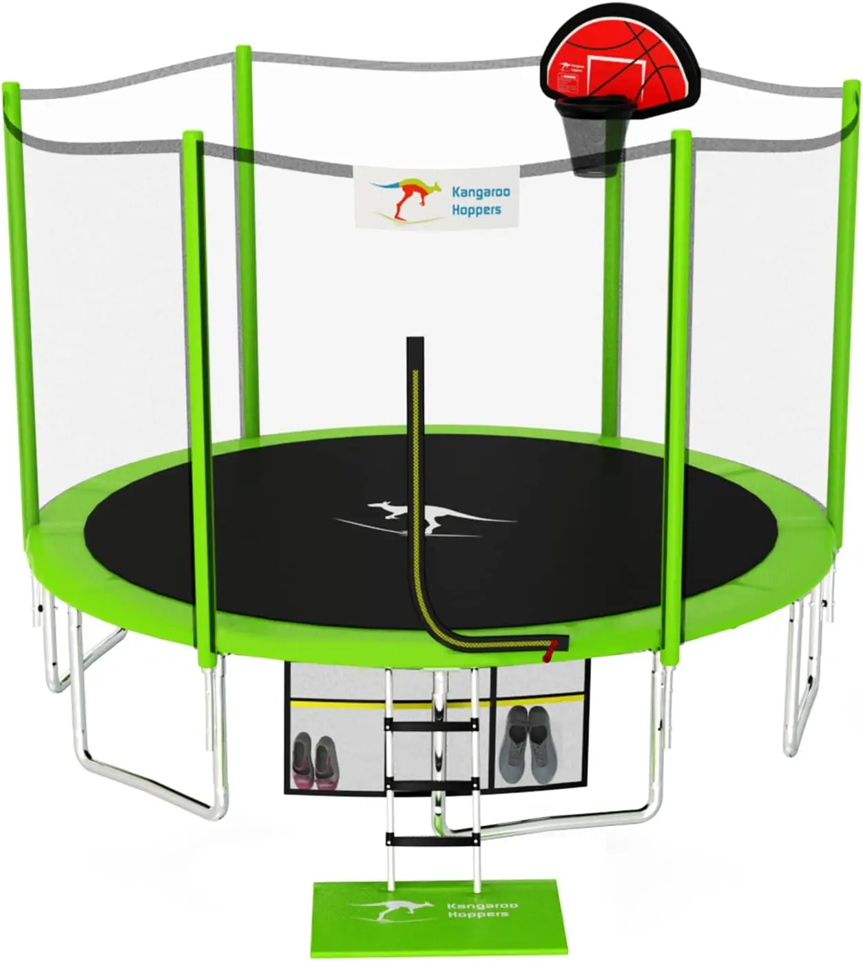 

Outdoor Trampoline for Kids, 10/12/15 FT Trampoline with Basketball Hoop, Safety Enclosure Net - 2024 Upgraded Kids