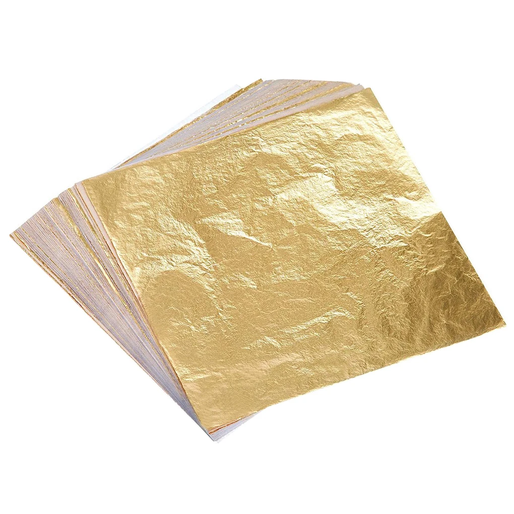 100 Pieces Wedding Food Gilding Papers Decoration Assortment Portable Copper Foil Paper Art Handicraft Accessories