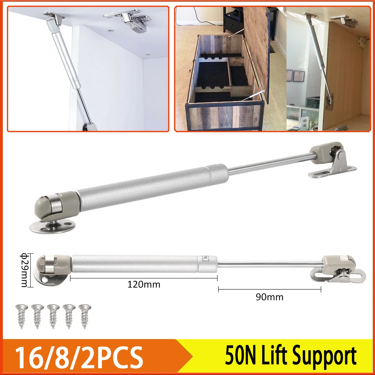 

32/4PCS 50N Furniture Gas Spring Hinges Cabinet Door Stay Soft Close Hinge Hydraulic Lift Support Hinges Hardware