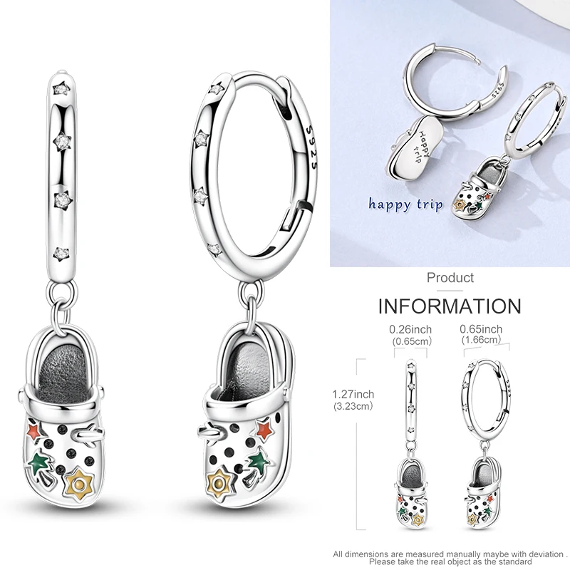 925 Sterling Silber Bunte Creolen Ohrringe mit Erdbeere, Libelle, Sonnenblume, Krabbe, Mantarochen und Lebensbaum als Geburtstagsgeschenk für Frauen – Detail 36