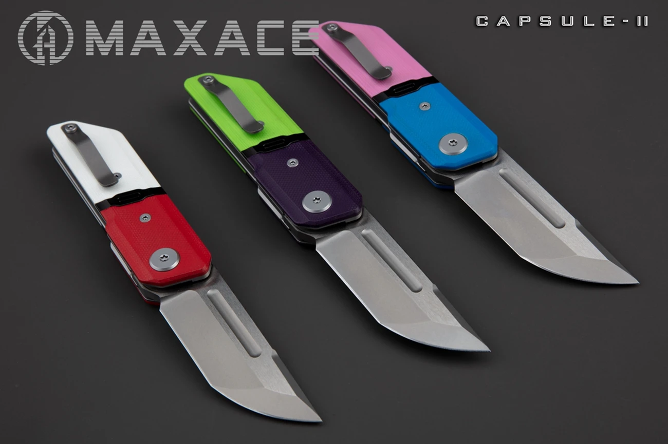 Maxace Capsule II G10 handle 10CR15COMOV Blade Outdoor folding knife Tool Picnic Fruit Knife