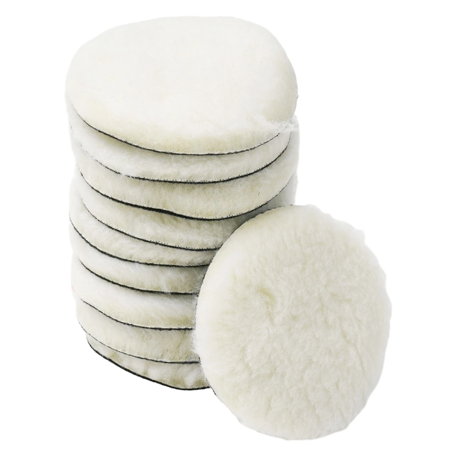 10Pcs 3-Inch Wool Polishing Pads For Car Polisher Stone Waxing Glass Polishing Wood Sanding Abrasive Tool Accessories