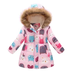 2023 winter long cotton jacket for coats girl clothes children's clothing thicken outerwear parka kids 3-10 Years old Girls